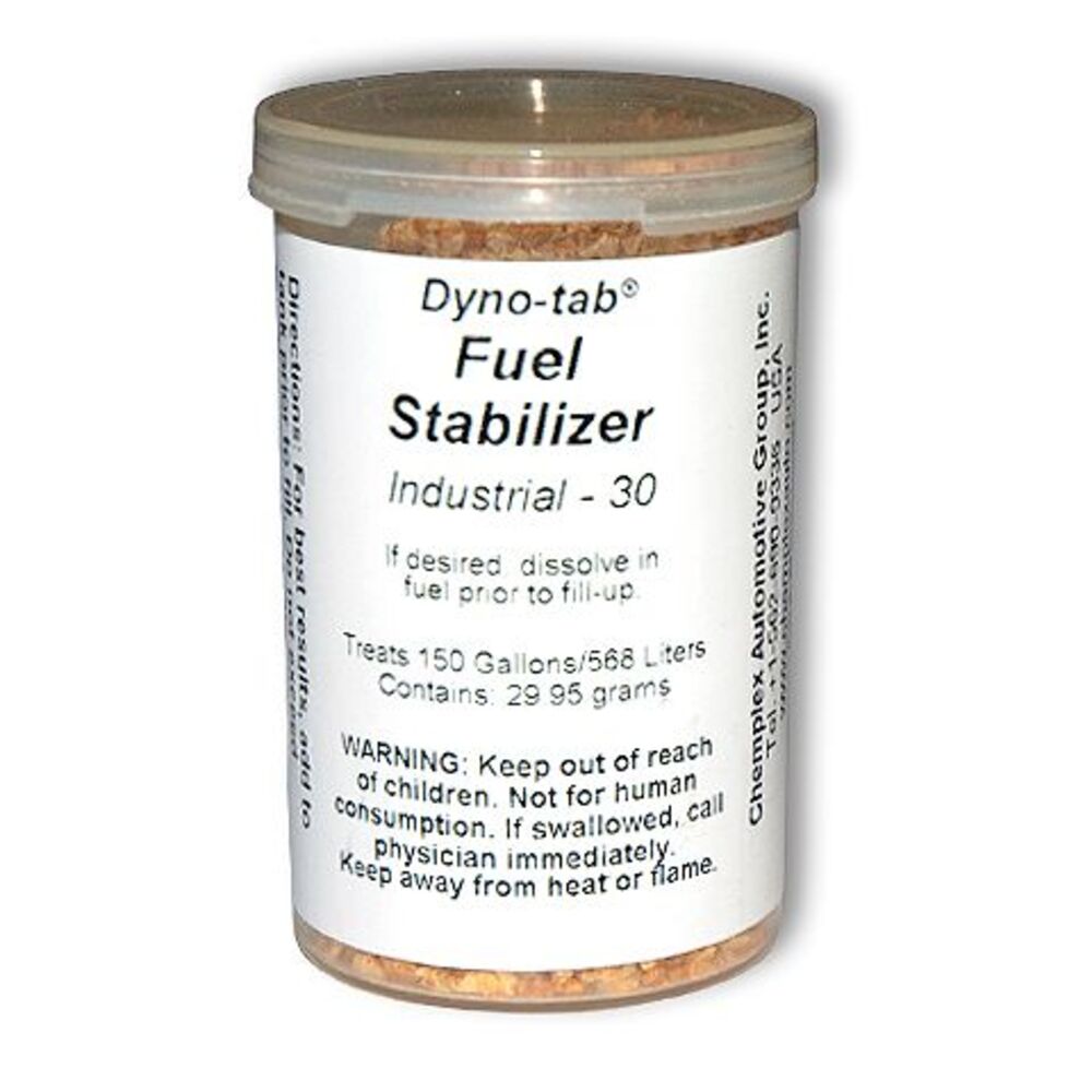 Dyno-tab® Fuel Stabilizer 30 gram Fleet & Industrial for GASOLINE & DIESEL Engines, Improve Fuel Economy, Protects Against Rust & Corrosion, Delivers Fast Starts, Power Booster, 1 Vial Treats 379L – 6