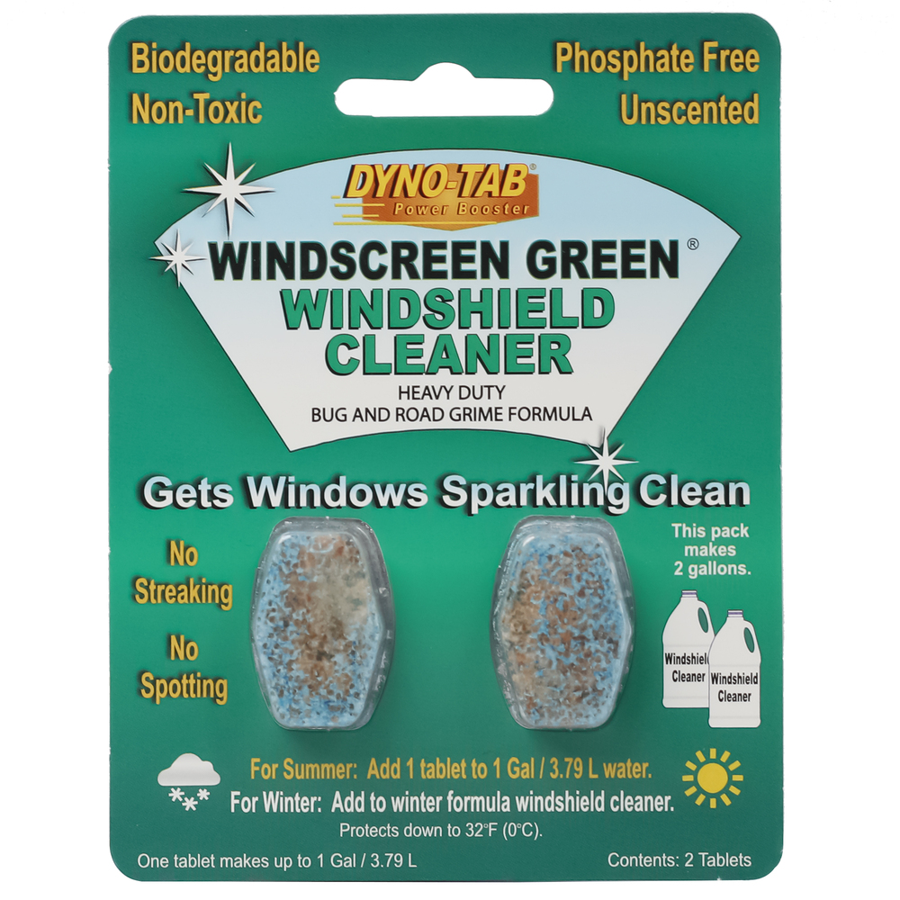 DYNO TAB Windshield Cleaner – Clean Glass & Windows, Fight Wipers, Safe for All Paints & Finishes, 2 Tablet Card, 1 Tablet Treats 4 Liters – 82641