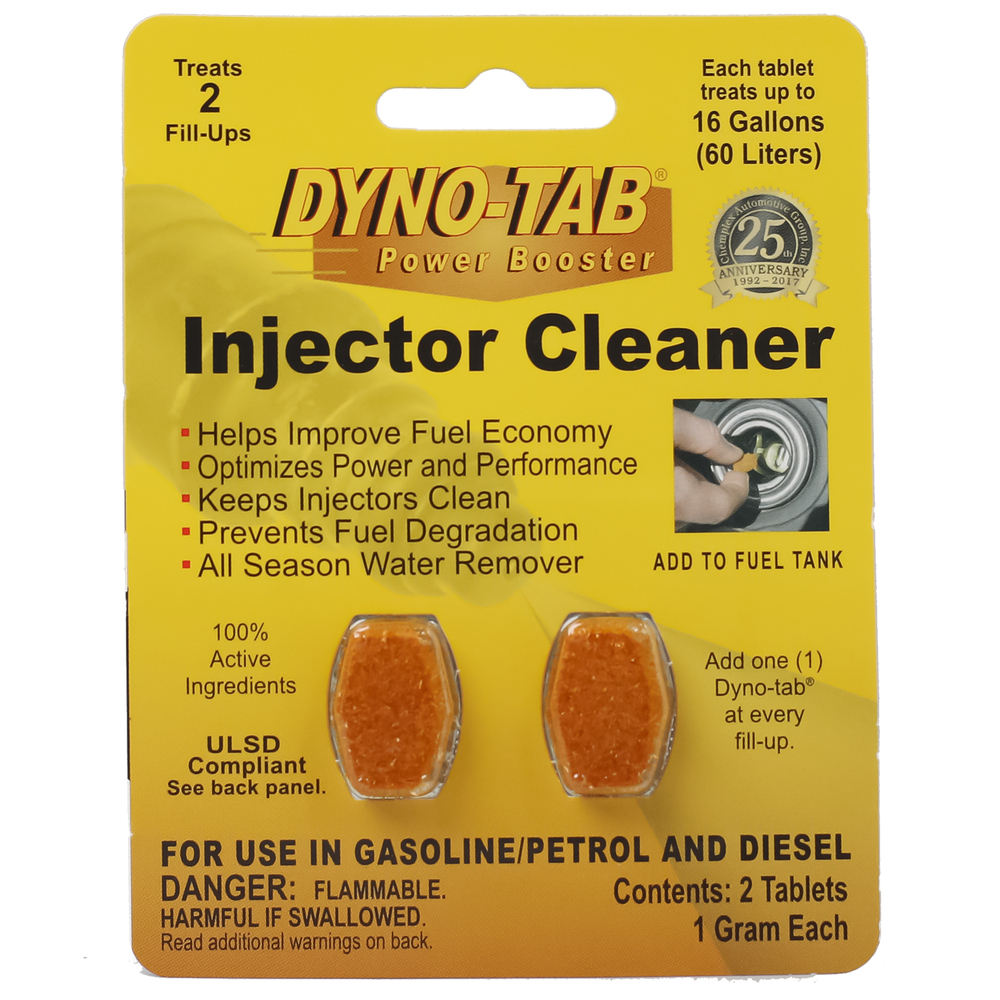 DYNO TAB Injector Cleaner – for GASOLINE & DIESEL Engines, Improve Fuel Economy, Reduce Knocking & Improve Acceleration, 2 Tablet Card, 1 Tablet Treats 60L – 45440